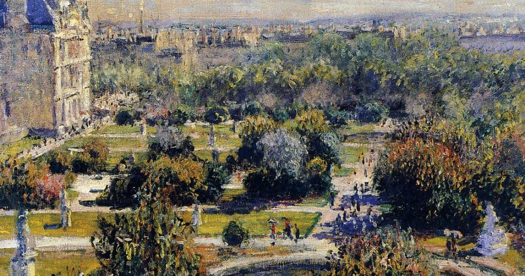 Una veduta dei giardini a opera di Claude Monet