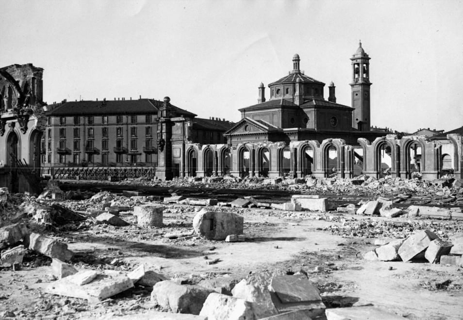 Bombardamenti a Milano, la Basilica di San Lorenzo