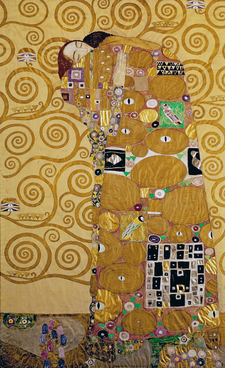 "L'abbraccio": dettagli dal Fregio di Stoclet dell'artista austriaco Gustav Klimt