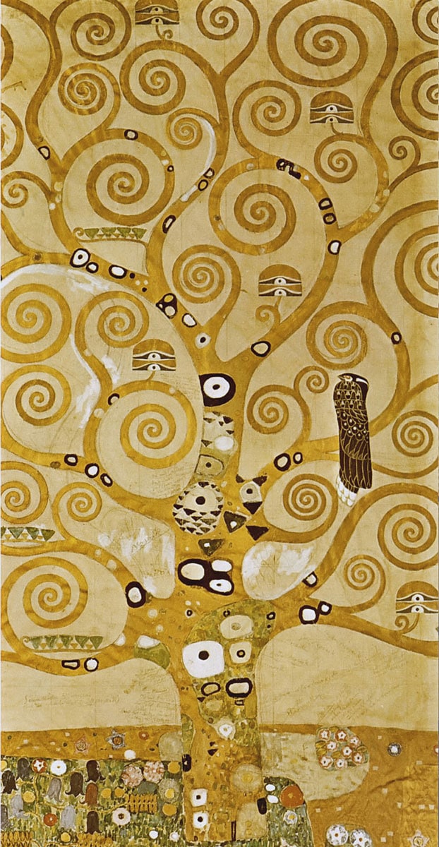 L'albero della vita di Klimt: dettaglio dal Fregio di Stoclet dell'artista austriaco Gustav Klimt