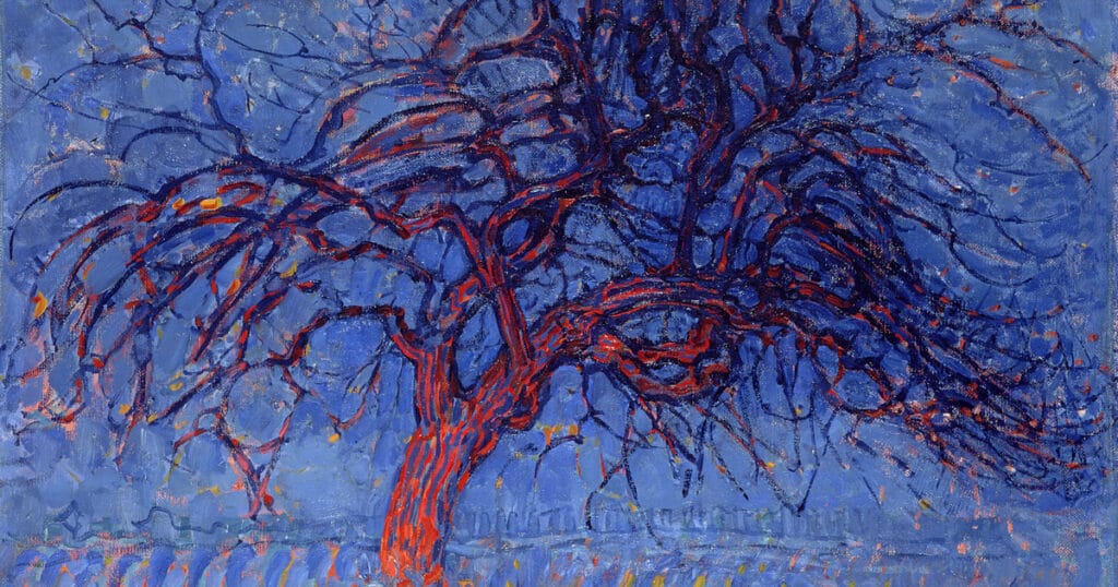 Sera: albero rosso, opera di Mondrian del 1908-1910