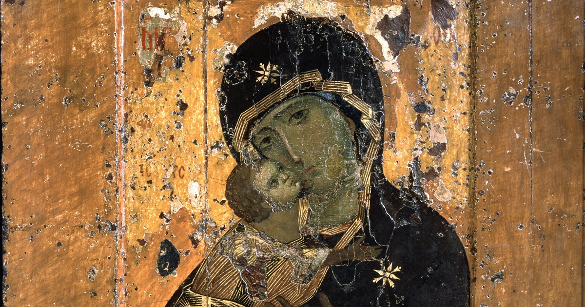 La Madonna di Vladimir - icona russa in stile bizantino