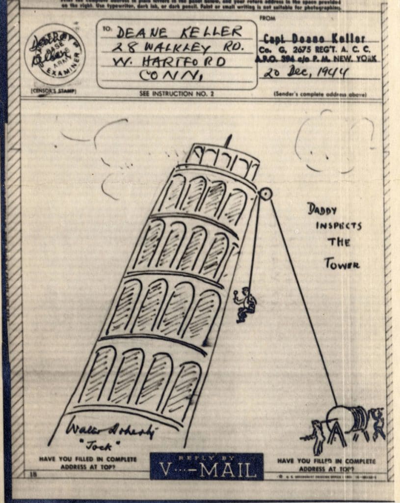 La torre di Pisa disegnata da Deane Keller